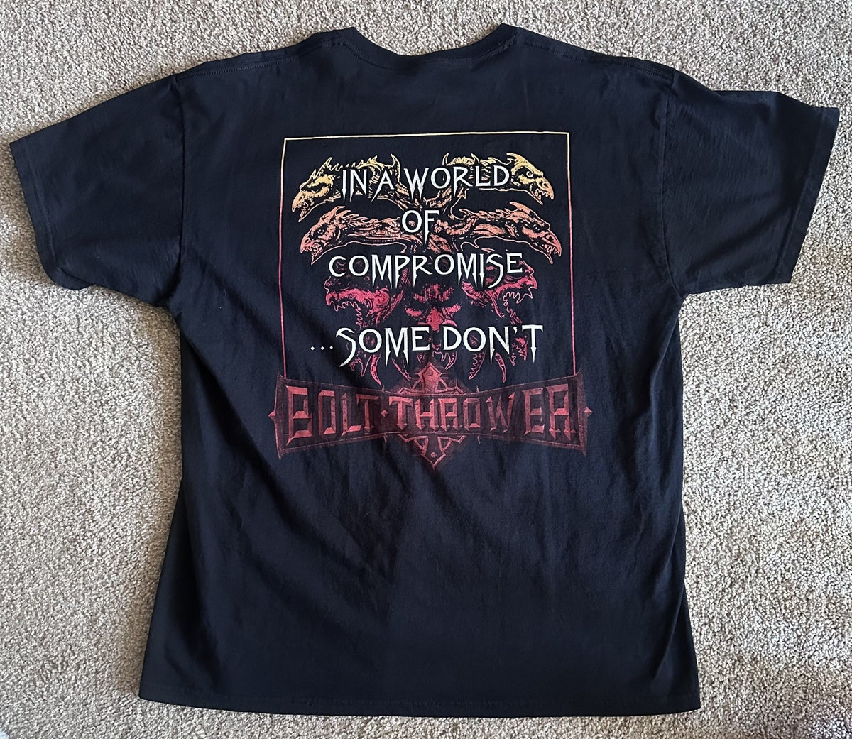 BOLT THROWER CARVED IN STONE T-SHIRT~2013 RETURN TO CHAOS TOUR~XL~BLACK~EXC COND