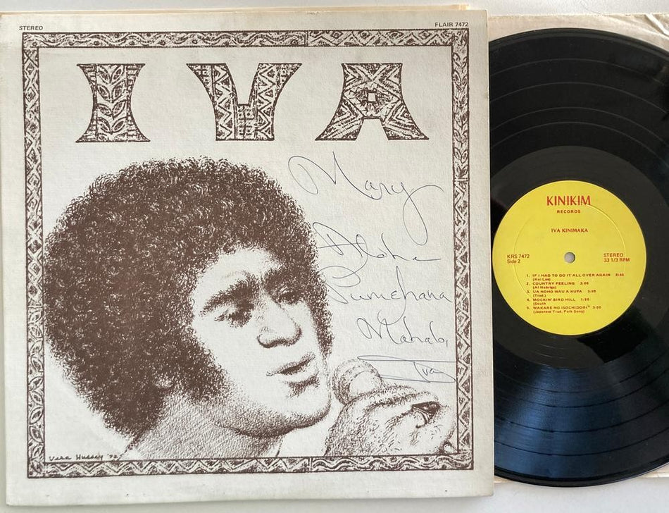 IVA KINIMAKE IVA SELF-TITLED SIGNED 1970s LP~HAWAIIAN POP TRADITIONAL MUSIC