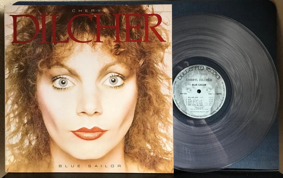 CHERYL DILCHER BLUE SAILOR~NM '77 CLEAR VINYL LP~BUTTERFLY RECORDS~ACOUSTIC ROCK