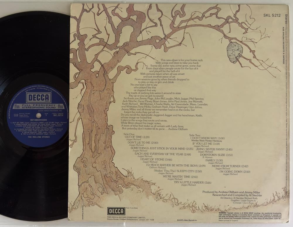 ROLLING STONES METAMORPHOSIS~ORIG 1975 UK FFSS LP~HEART OF STONE~BRIAN JONES