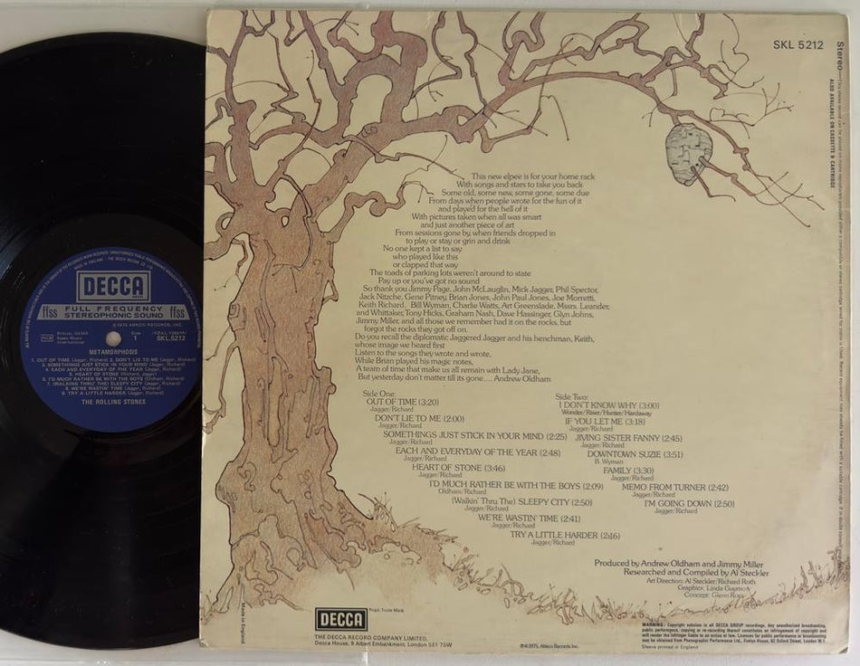 ROLLING STONES METAMORPHOSIS~ORIG 1975 UK FFSS LP~HEART OF STONE~BRIAN JONES