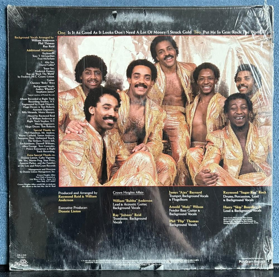 CROWN HEIGHTS AFFAIR STRUCK GOLD~SEALED ORIG 1983 DE-LITE RECORDS LP~FUNK~DISCO