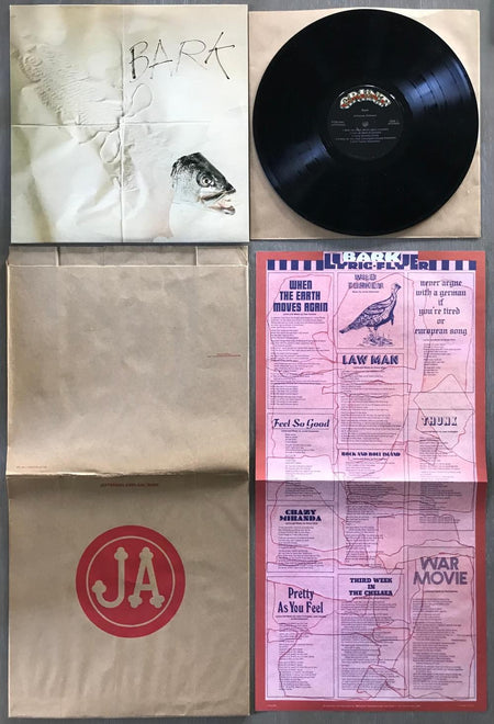 JEFFERSON AIRPLANE BARK~1971 GRUNT HOLLYWOOD 1st PRESS w/PAPER BAG~INSERT~INNER