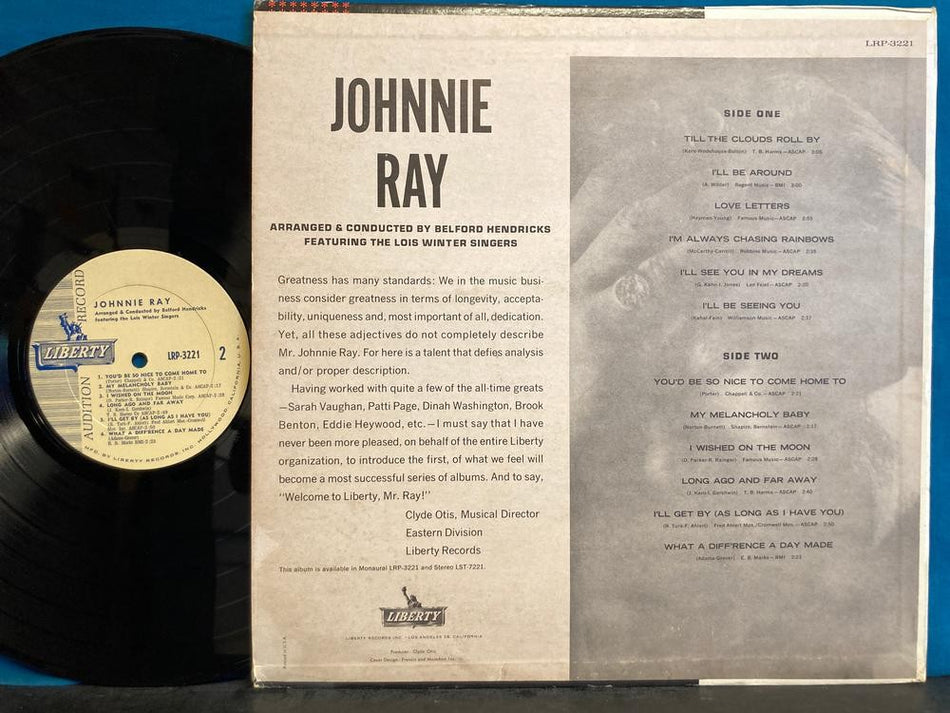 JOHNNIE RAY~RARE 1962 AUDITION PROMO LP~MONO~ROCKABILLY~EARLY ROCK~TEEN