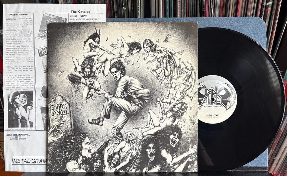 DARK ANGEL WE HAVE ARRIVED~VG+ 1988 AZRA RECORDS REPRESS LP~INSERT~THRASH METAL