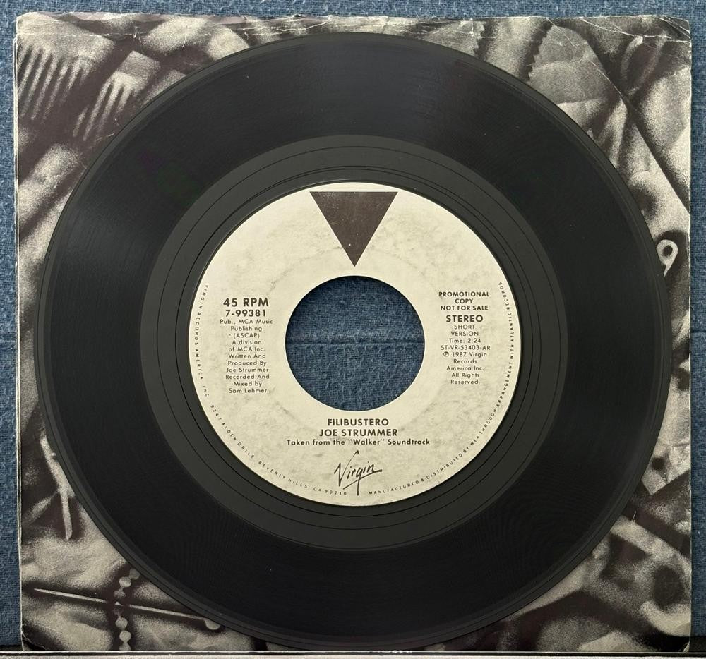 JOE STRUMMER FILIBUSTERO (SHORT VERSION)~WHITE LABEL PROMO 7-INCH 45 SNGL~SAMBA