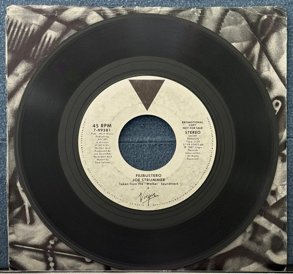 JOE STRUMMER FILIBUSTERO (SHORT VERSION)~WHITE LABEL PROMO 7-INCH 45 SNGL~SAMBA