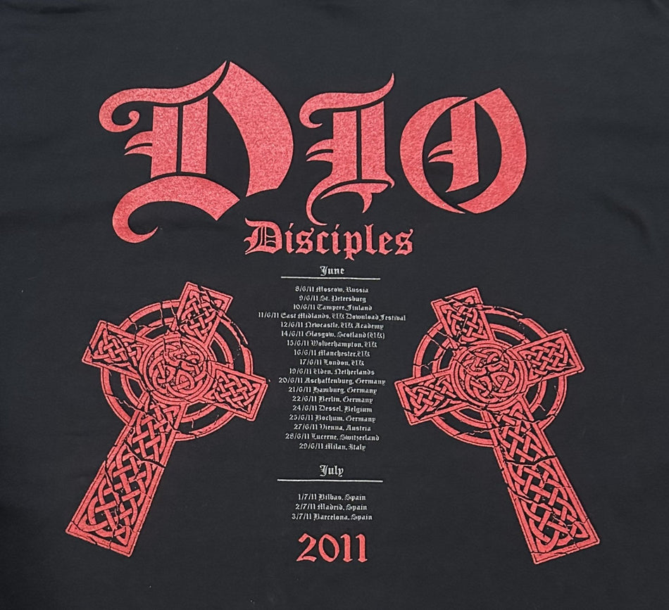 DIO DISCIPLES CONCERT T-SHIRT~2011 INTERNATIONAL TOUR~XL~BLACK~EXC COND~RARE