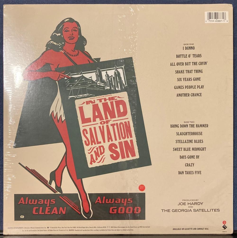GEORGIA SATELLITES IN LAND OF SALVATION AND SIN~RARE SEALED 1989 LP~HYPE STICKER