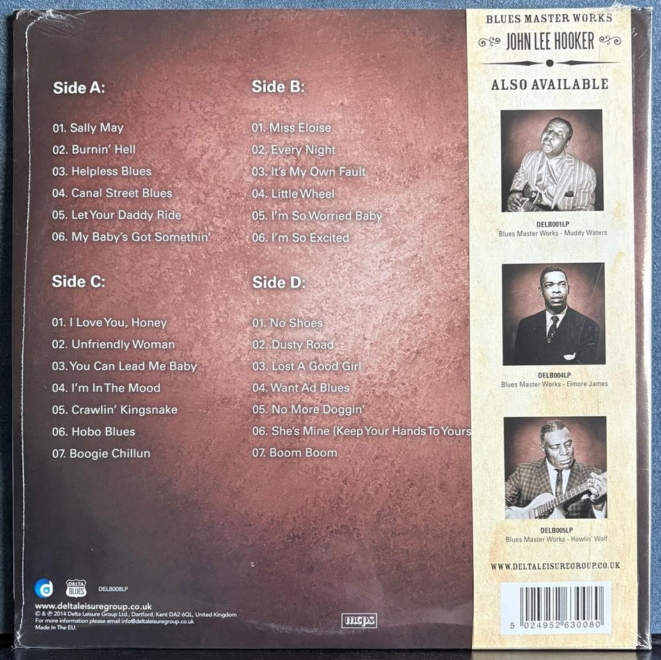 JOHN LEE HOOKER BLUES MASTER WORKS~SEALED 2014 UK 2-LP COMP w/CD~DELTA BLUES