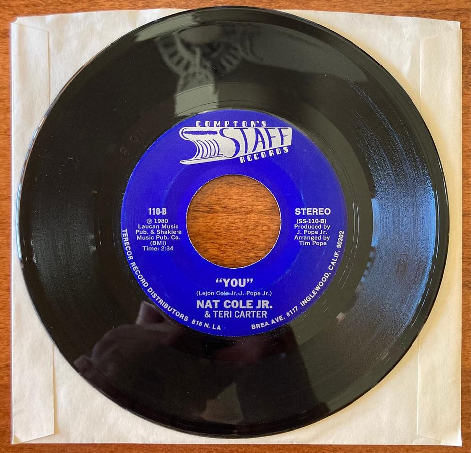 NAT COLE JR. AND TERI CARTER~TWO MAKES A TEAM / YOU~NM- 1980 7-INCH 45~NO. SOUL
