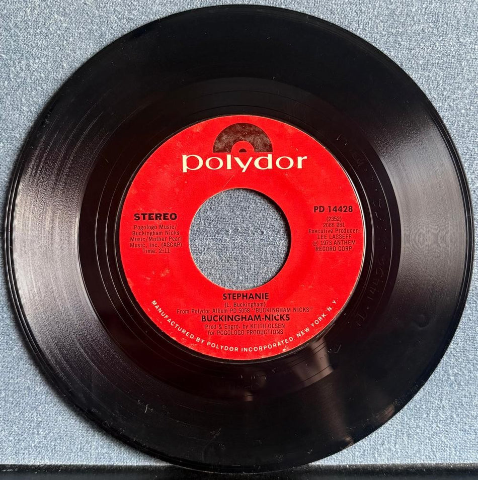 BUCKINGHAM NICKS~CRYING IN THE NIGHT / STEPHANIE~ORG 1977 POLYDOR 7-INCH 45 SNGL