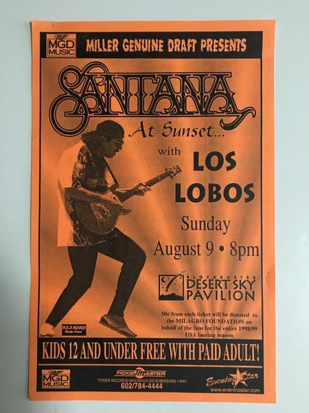 SANTANA~LOS LOBOS~NM- ORIG 1998 CONCERT FLYER HANDBILL~DESERT SKY PHOENIX AZ