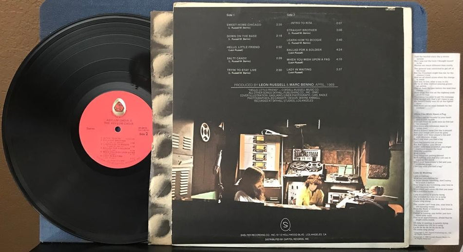 LEON RUSSELL~MARC BENNO~ASYLUYM CHOIR II~SIGNED 1971 SHELTER 1st PRESS w/INSERT