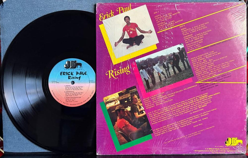 ERICK PAUL RISING~RARE VG++ ORG 1985 JD PRODUCTIONS HAITI LP w/SHRINK~AFRO-SYNTH