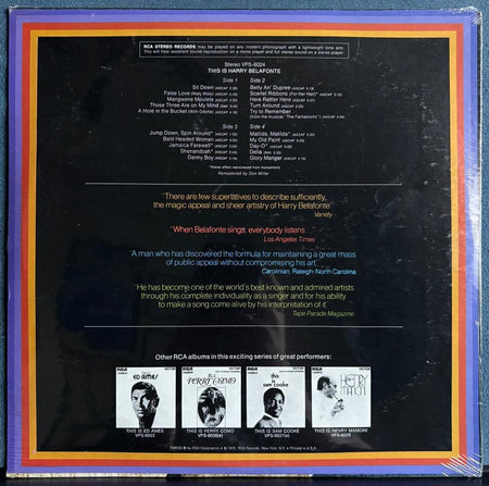 THIS IS HARRY BELAFONTE~SEALED ORIG 1970 RCA 2-LP COMPILATION~CALYPSO~AFRO-CUBAN