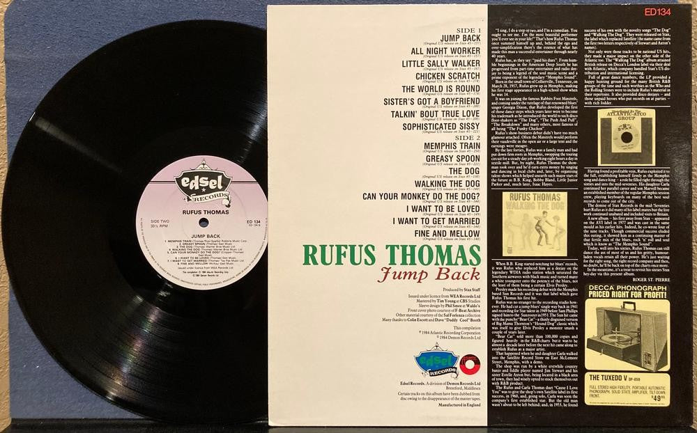 RUFUS THOMAS JUMP BACK~NM 1984 EDSEL UK COMPILATION LP~NO BARCODE~ED 134~SOUL