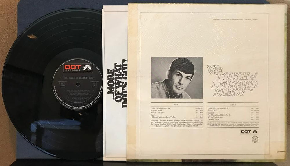 THE TOUCH OF LEONARD NIMOY~1969 DOT RECORDS LP w/SHRINK~MONARCH PRESS~STAR TREK