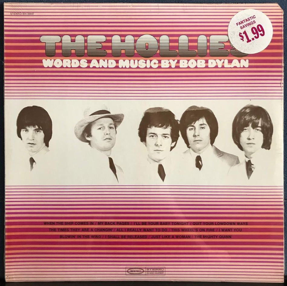 THE HOLLIES WORDS AND MUSIC BY BOB DYLAN~SEALED 1970's EPIC REISSUE LP~FOLK ROCK