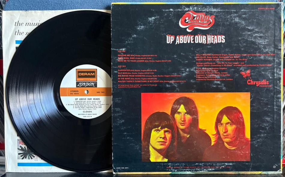 CLOUDS UP ABOVE OUR HEADS~RARE ORIG 1970 DERAM LONDON PROMO COPY LP~PROG ROCK