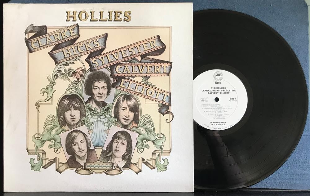 HOLLIES CLARK HICKS SYLVESTER CALVERT ELLIOT~NM- 1977 WHITE LBL PROMO~TIMING BAR