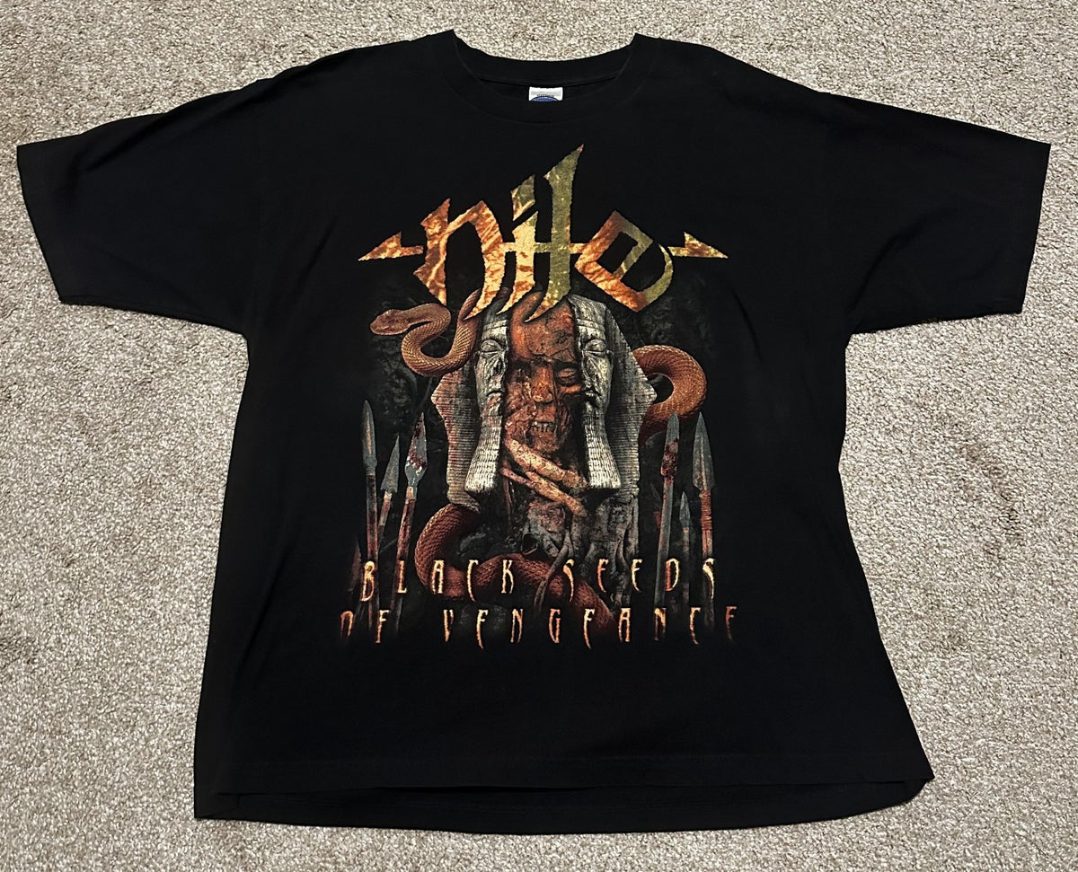 NILE BAND T-SHIRT~BLACK SEEDS OF VENGEANCE~ORIGINAL~XL~BLACK~EXC COND~CYGNUS