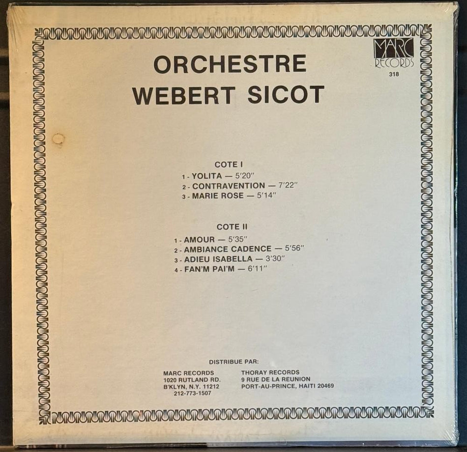 WEBERT SICOT CONTRAVENTION~SEALED ORIG 1970s MARC LP~HAITIAN COMPAS JAZZ