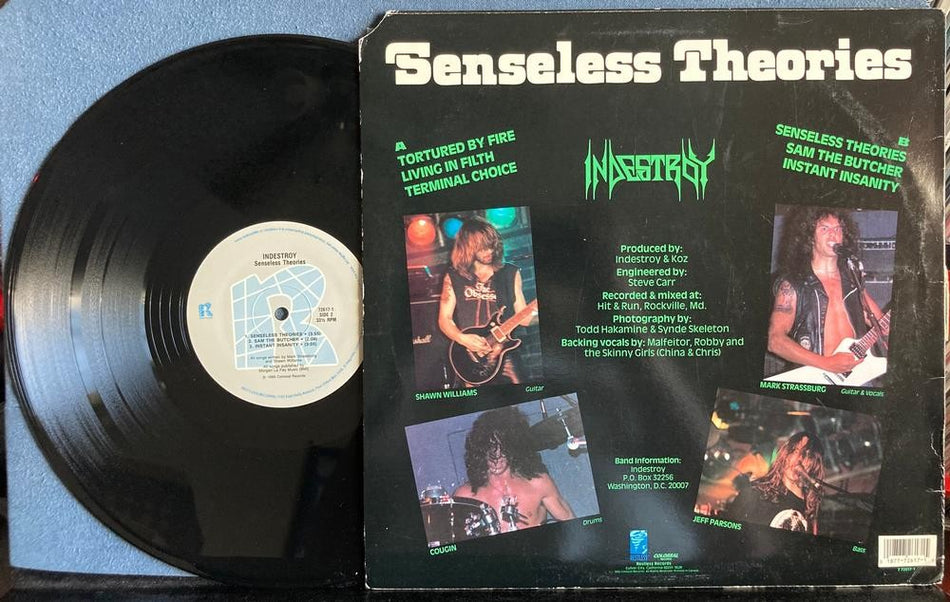 INDESTROY SENSELESS THEORIES EP~RARE NM 1989 RESTLESS FIRST PRESS LP~SPEED METAL