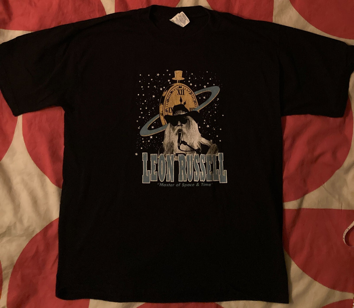 LEON RUSSELL MASTER OF SPACE & TIME T-SHIRT~BLACK~LARGE~GILDEN~BOOGIE ROCKER