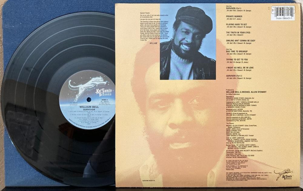 WILLIAM BELL SURVIVOR~NM- 1983 KAT FAMILY RECORDS PROMO FIRST PRESS LP~POP~SOUL