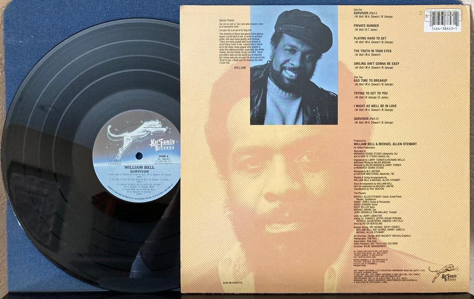 WILLIAM BELL SURVIVOR~NM- 1983 KAT FAMILY RECORDS PROMO FIRST PRESS LP~POP~SOUL