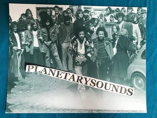 JIMI HENDRIX BLACK and WHITE PHOTO WALKING AMONGST FANS~8.5x11 REPRO~PSYCHEDELIC