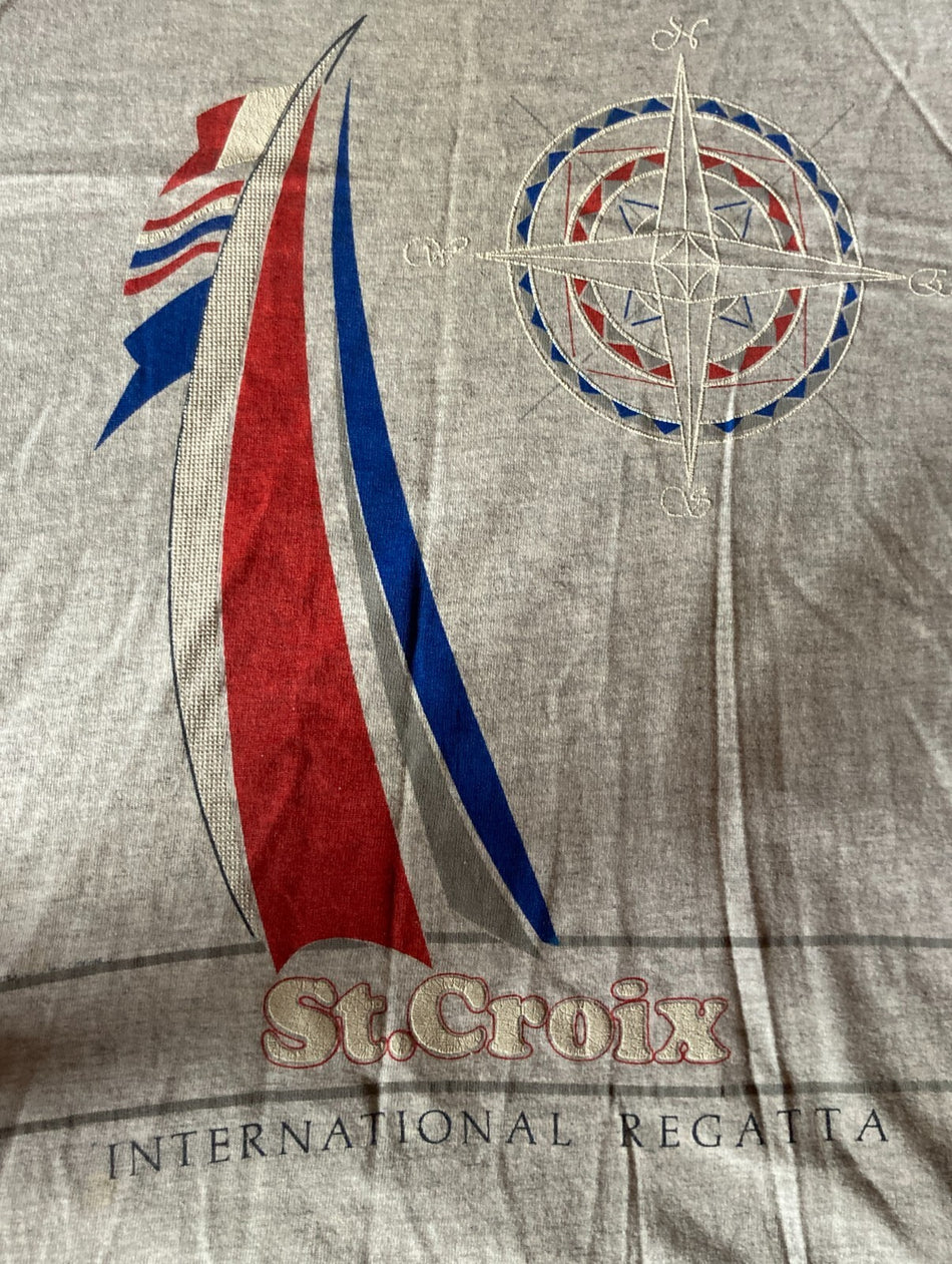 1980s VTG ST CROIX INTERNATIONAL REGATTA SHIRT~HANES HEAVYWEIGHT~L~SINGLE-STITCH