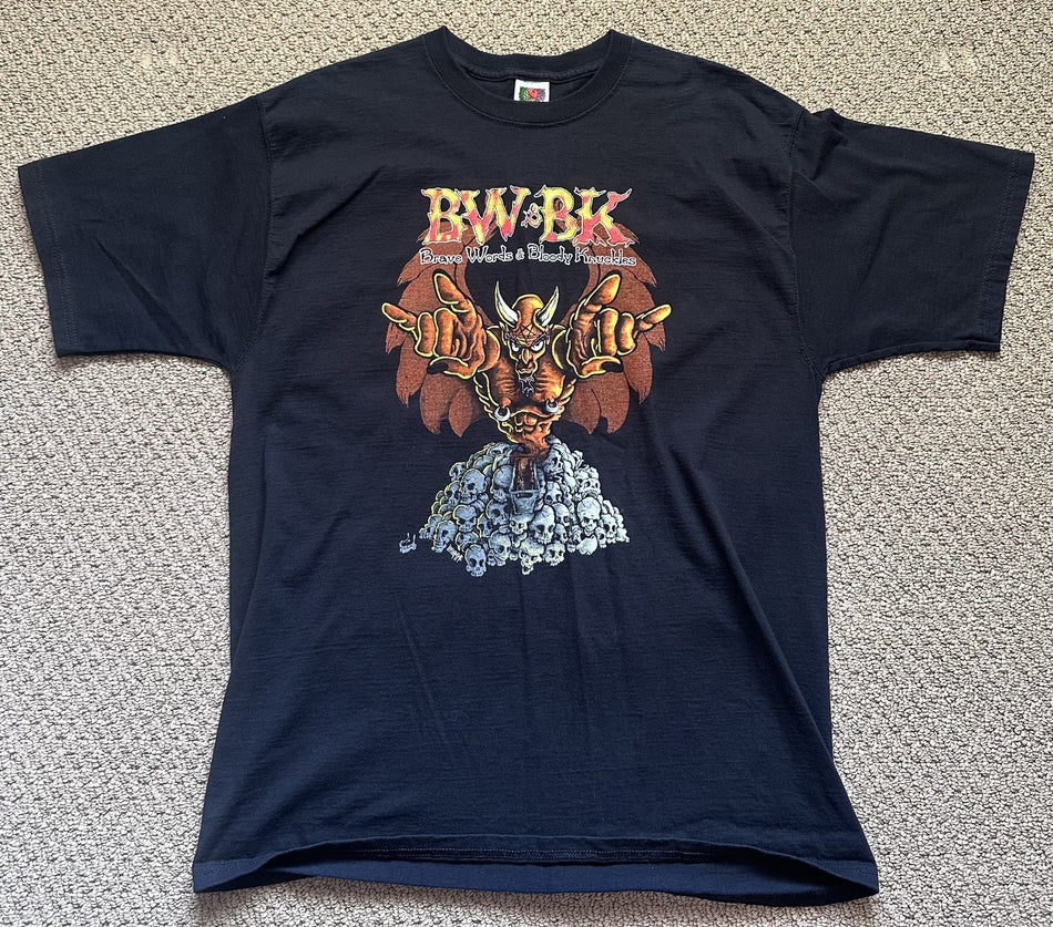 BRAVE WORDS & BLOODY KNUCKLES 2003 CONCERT T-SHIRT~BW&BK~XL~BLACK~EXC COND~RARE