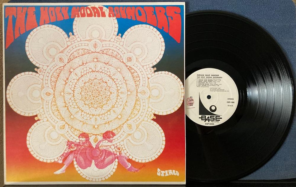 HOLY MODAL ROUNDERS INDIAN WAR WHOOP~NM- BASE RECORD / ESP DISK ITALY RE LP~FOLK