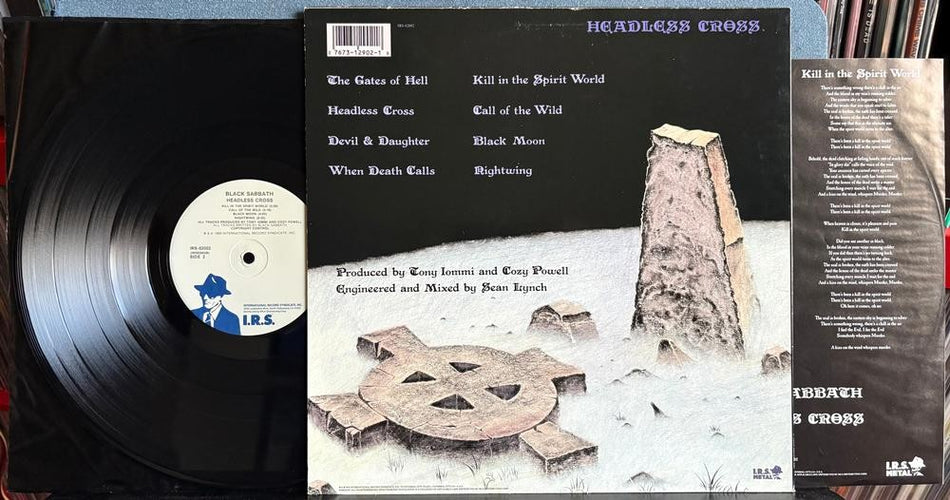 BLACK SABBATH HEADLESS CROSS~1989 I.R.S. 1st PRESS LP~INSERT~INNER~METAL~MARTIN