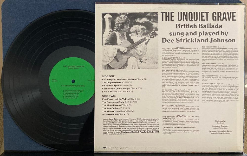 DEE STRICKLAND JOHNSON~UNQUIET GRAVE OTHER BRITISH BALLADS~NM- '76 FOLK PSYCH LP