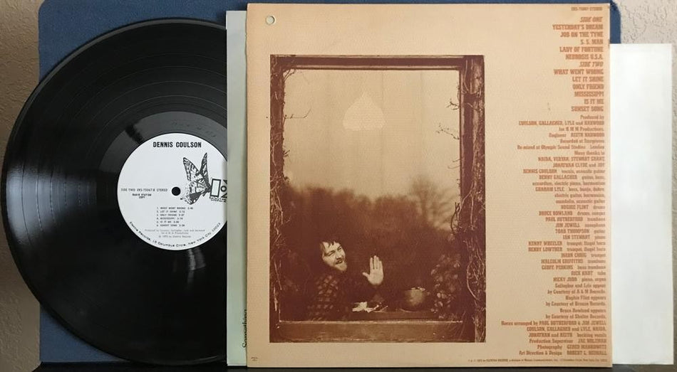 DENNIS COULSON 1973 SELF-TITLED LP~ELEKTRA WHITE LABEL PROMO w/INSERT~FOLK ROCK