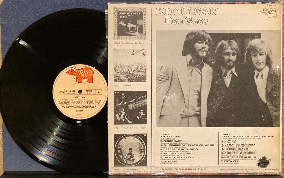 BEE GEES KITTY CAN~RARE NM- 1973 RSO ARGENTINA COMPILATION LP~GIBB~POP~VOCAL