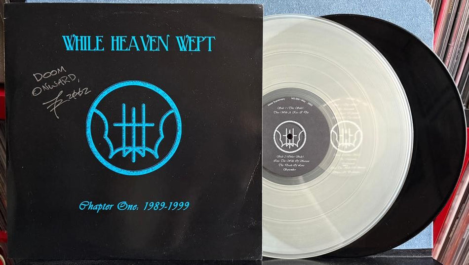 WHILE HEAVEN WEPT CHAPTER ONE 1989-1999~NM SIGNED LIMITED CLEAR/BLACK VINYL 2-LP