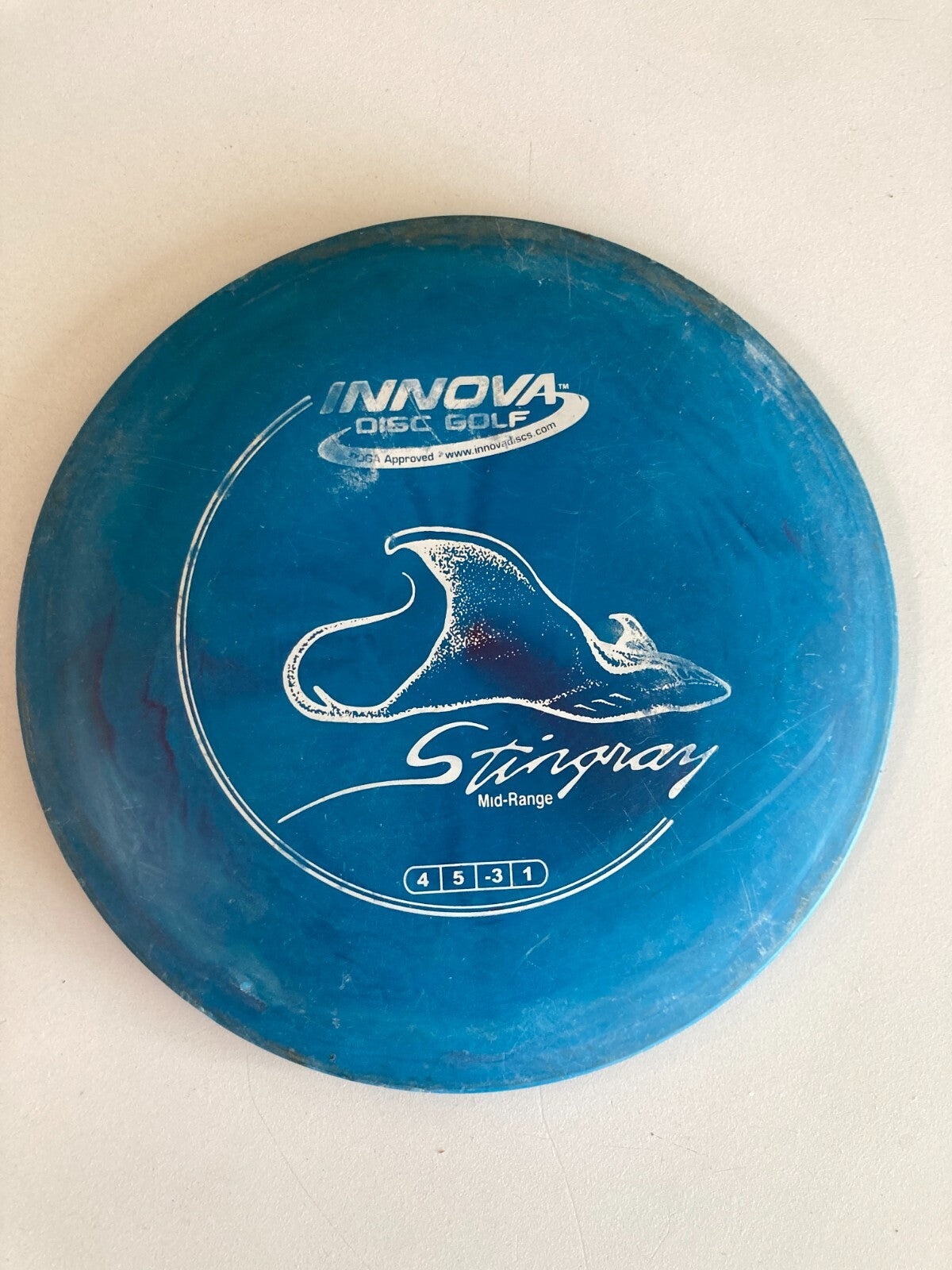 INNOVA STINGRAY MID-RANGE~170 GRAMS~BLUE w/WHITE LETTERING~4 5 -3 1~USED