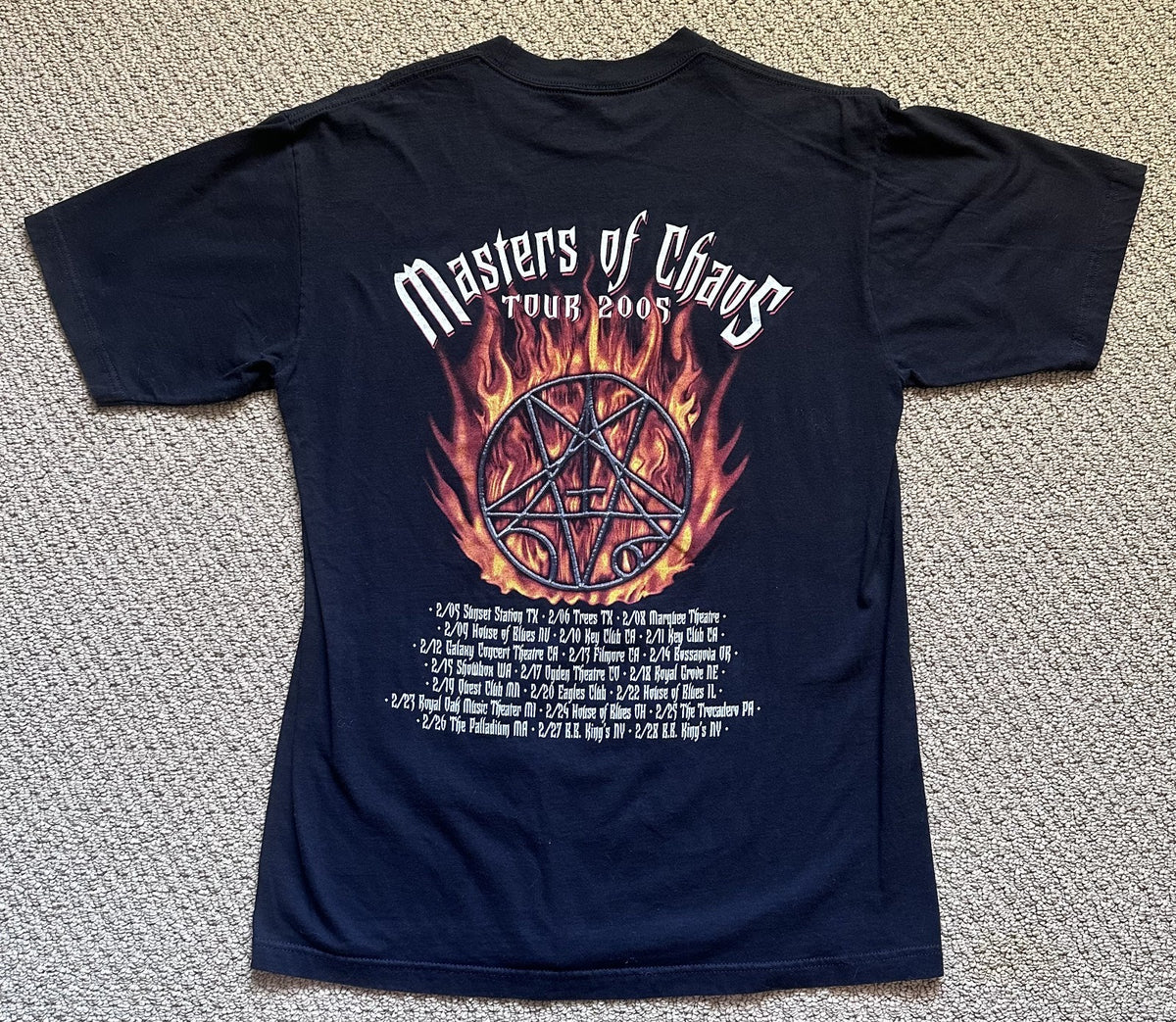 MORBID ANGEL T-SHIRT~2005 TOUR MASTERS OF CHAOS~LEADING THE RATS~LG~CYGNUS~BLACK