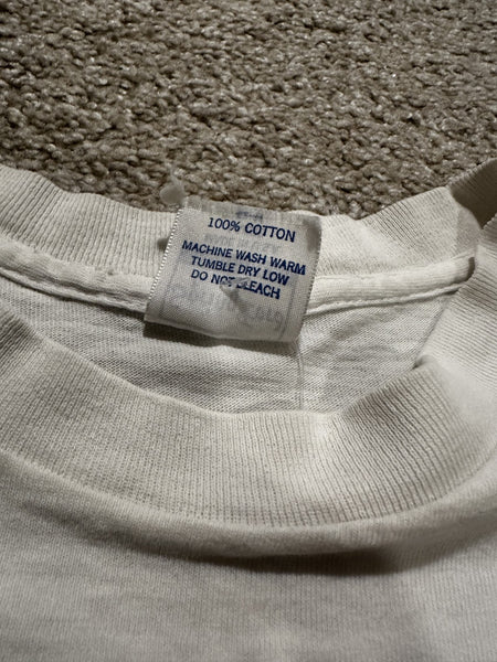 RARE MEAT PUPPETS BAND T-SHIRT~SINGLE-STITCH~ORIGINAL~WHITE~LG~1980s~VINTAGE~VTG
