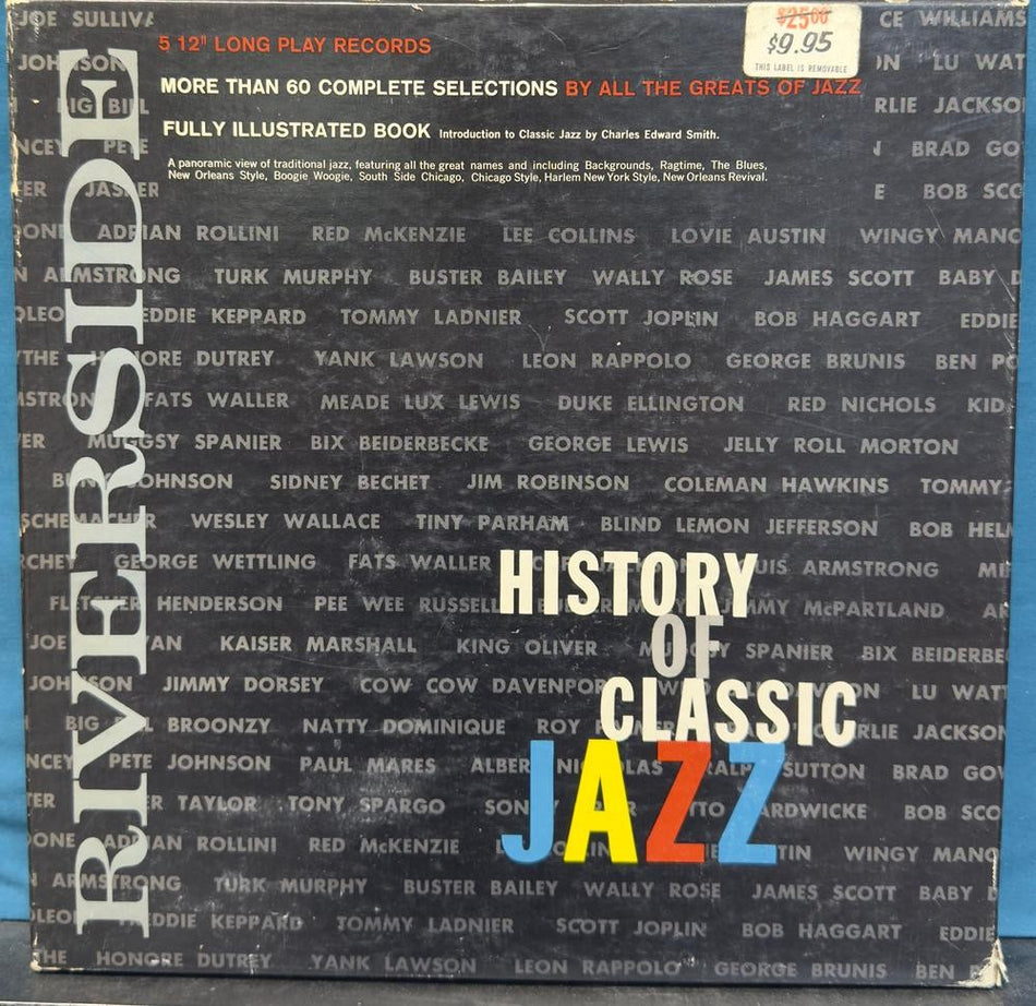 RIVERSIDE HISTORY OF CLASSIC JAZZ 5LP BOX SET~NM-~BOOK~BROONZY~BECHET~ARMSTRONG