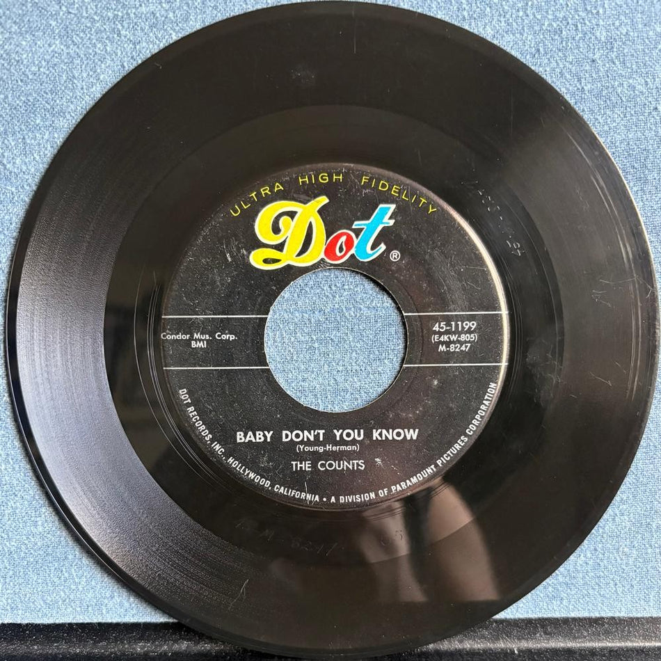 THE COUNTS~HOT TAMALES / BABY DONT YOU KNOW~DOT BLACK LABEL 7-INCH 45 RE~DOO WOP