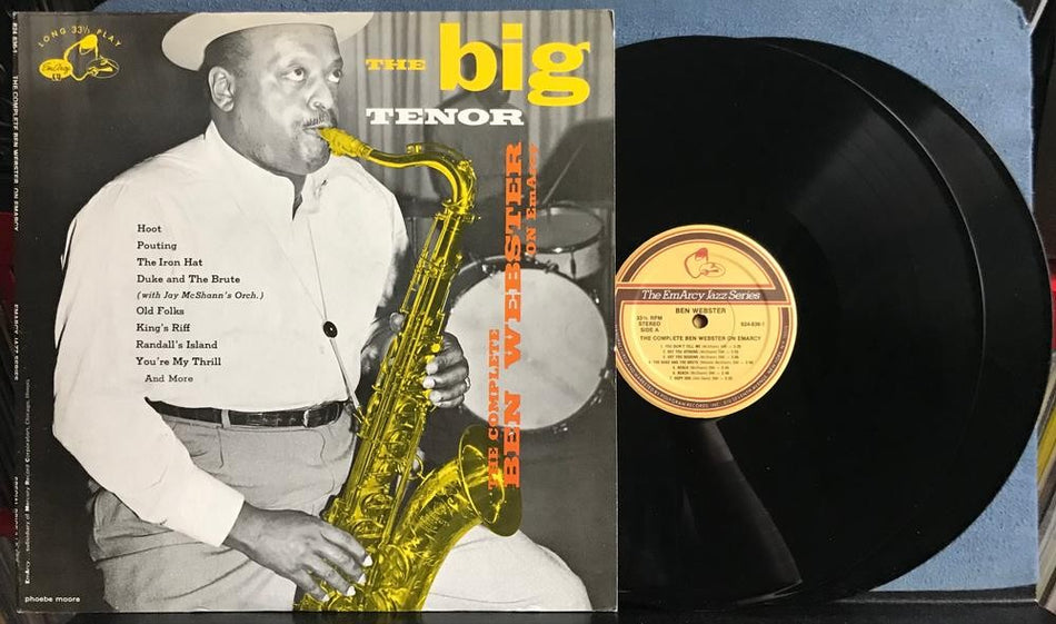 COMPLETE BEN WEBSTER ON EMARCY~THE BIG TENOR~NM- 1985 2-LP COMP~JAZZ~SWING~OTIS