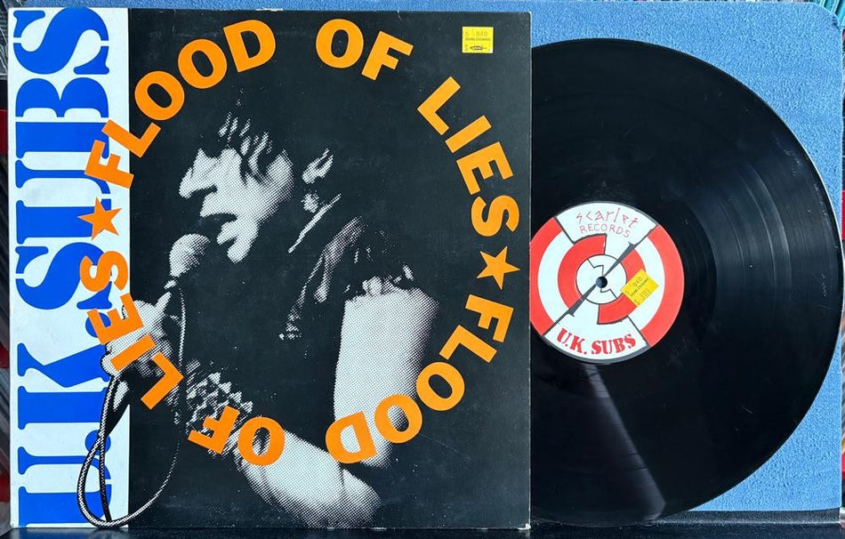 U.K. SUBS FLOOD OF LIES~1987 FALLOUT/JUNGLE RECORDS UK REISSUE LP~PUNK~SCARLET