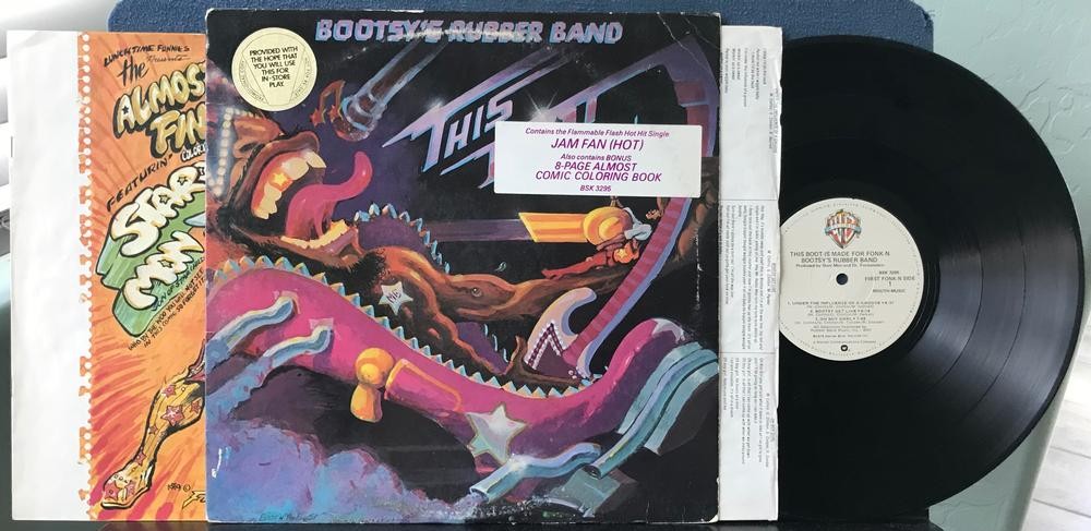 BOOTSY'S RUBBER BAND~BOOT IS MADE FOR FUNK-N~1979 PROMO LP w/COLORING BOOK~HYPE