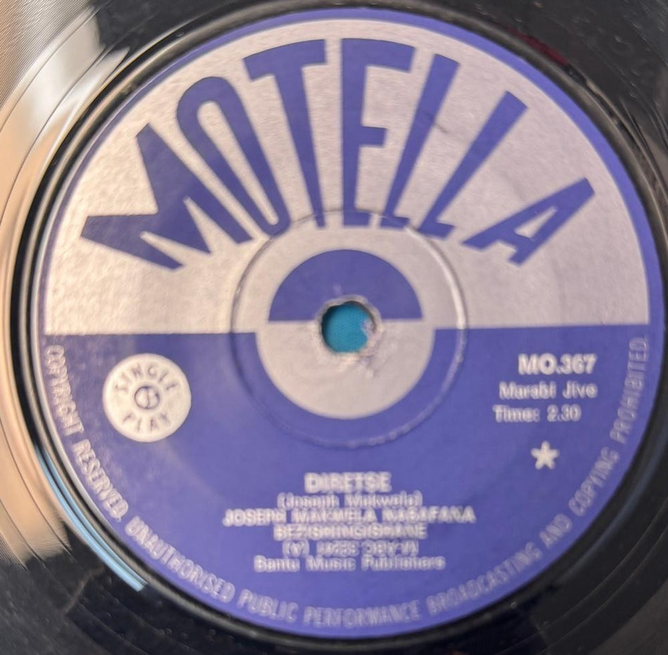 SO AFRICA 45: Joseph Makwella Bezishingishane~DIRESTE/THELLEDI~MOTELLA~JIVE~HEAR