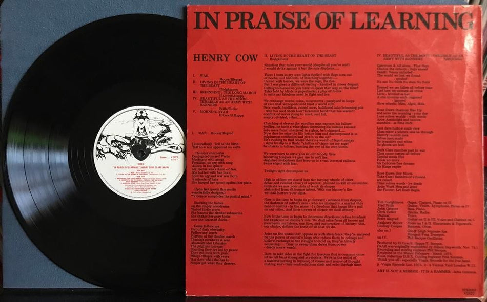 HENRY COW/SLAPP HAPPY~IN PRAISE OF LEARNING~NM 1975 VIRGIN UK 1st PRESS~ART ROCK